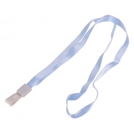 Шнур для пропуска Deli 8352l-blue 45х1см нейлон голубой (упак.:12шт) пластиковый пакет