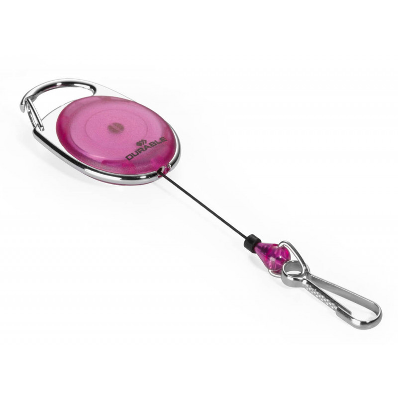 Рулетка для бейджа Durable 8327-12 Style 80см карабин фиолетовый