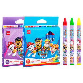 Восковые мелки Deli Paw Patrol EC204-12 круглые 12цв. картон.кор./европод.