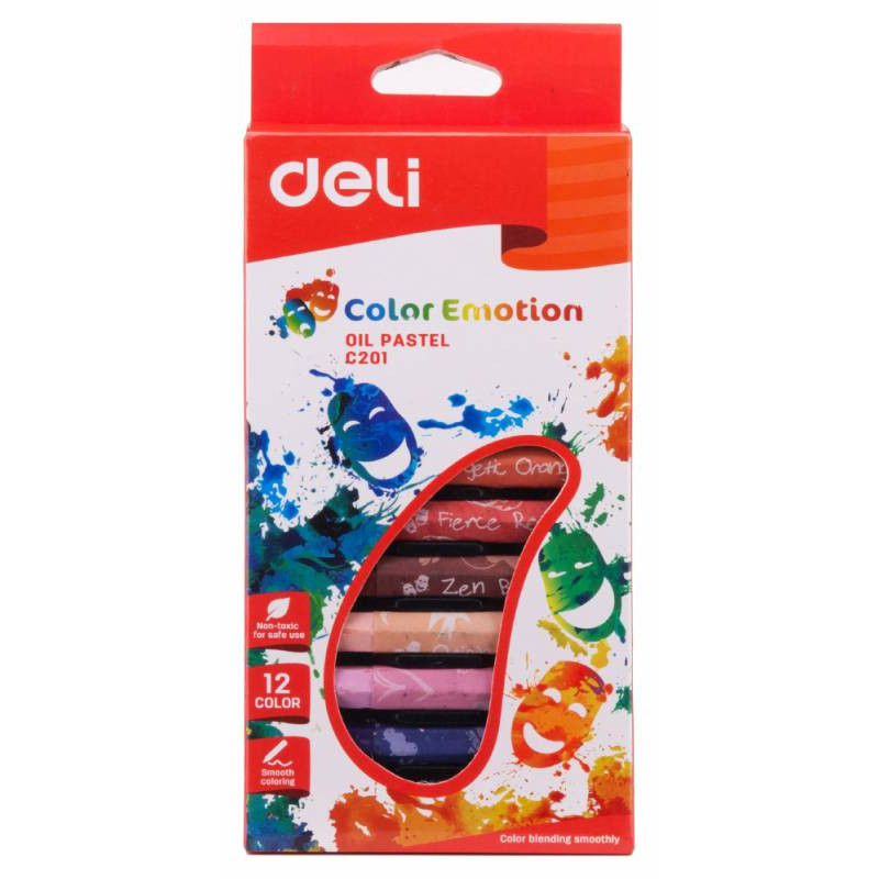 Масляная пастель Deli EC20100 Color Emotion шестигранные 12цв. картон.кор./европод.