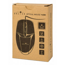 Мышь Oklick 145M черный оптическая (1000dpi) USB (2but)