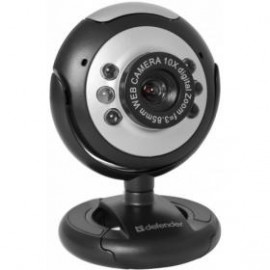 Веб-камера DEFENDER C-110 Black-Silver, 0,3 Мп, подсветка, кнопка фото, микрофон