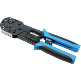 Инструмент обжимной Hyperline HL-3H00010 для RJ-45/RJ-12 (упак:1шт) черный/голубой