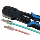 Инструмент обжимной Hyperline HL-3H00010 для RJ-45/RJ-12 (упак:1шт) черный/голубой