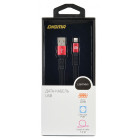 Кабель Digma LIGHT-1.2M-FLAT-BLK USB (m)-Lightning (m) 1.2м черный/красный плоский