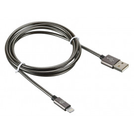 Кабель Digma LIGHT-1.2M-G USB (m)-Lightning (m) 1.2м темно-серый