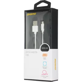 Кабель Digma MICROUSB-1.2M-WH USB (m)-micro USB (m) 1.2м белый