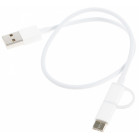 Кабель Xiaomi Mi 2-in-1 SJV4083TY USB (m)-USB Type-C (m)/micro USB (m) 0.3м белый