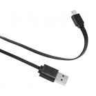 Кабель SunWind USB (m)-micro USB (m) 1м черный плоский