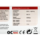 Кабель Hama 00187212 USB (m)-Lightning (m) 1.5м черный