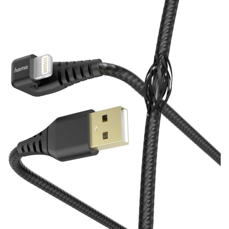 Кабель Hama 00187221 USB (m)-Lightning (m) 1.5м черный