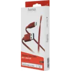 Кабель Hama 00187227 USB (m)-micro USB (m) 1м красный плоский