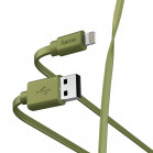 Кабель Hama 00187234 USB (m)-Lightning (m) 1м зеленый плоский