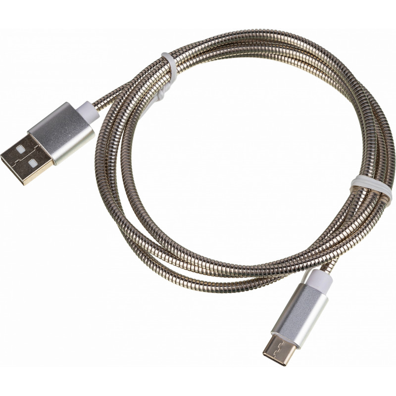 Кабель USB (m)-USB Type-C (m) 1м серебристый