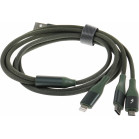 Кабель Solove DW2 DW2 GREEN RUS USB (m)-Lightning (m)/USB Type-C (m)/micro USB (m) 1.2м зеленый