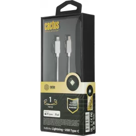 Кабель Cactus CS-LG.USB.C-1 USB Type-C (m)-Lightning (m) 1м белый блистер