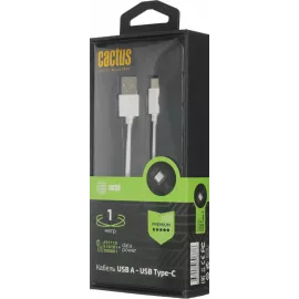 Кабель Cactus CS-USB.A.USB.C-1 USB (m)-USB Type-C (m) 1м белый блистер
