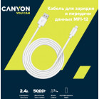 Кабель Canyon MFI-12 CNS-MFIC12W ver2.2 USB-A-Lightning MFI 2м белый коробка (упак.:1шт)