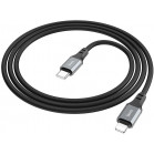 Кабель Hoco X86 iP Spear PD X86 IP USB Type-C (m)-Lightning (m) 1м черный коробка