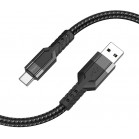 Кабель Hoco U110 Type-C USB (m)-USB Type-C (m) 1.2м черный коробка