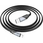 Кабель Hoco U119 Machine iP USB (m)-Lightning (m) 1.2м черный коробка плоский