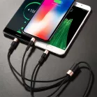 Кабель Hoco X26 Xpress one 80275 USB (m)-Lightning (m)/USB Type-C (m)/micro USB (m) 1м черный/золотистый