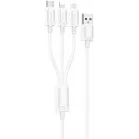 Кабель Hoco X74 3-in-1 charging cable(iP+Micro+Type-C) 67370 USB (m)-Lightning (m)/USB Type-C (m)/micro USB (m) 1м черный