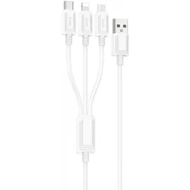 Кабель Hoco X74 3-in-1 charging cable(iP+Micro+Type-C) 67370 USB (m)-Lightning (m)/USB Type-C (m)/micro USB (m) 1м черный