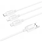 Кабель Hoco X74 3-in-1 charging cable(iP+Micro+Type-C) 67370 USB (m)-Lightning (m)/USB Type-C (m)/micro USB (m) 1м черный