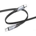 Кабель Hoco U119 Machine 60W charging data cable Type-C to Ty 05021 USB Type-C (m)-USB Type-C (m) 1.2м черный плоский