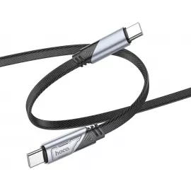 Кабель Hoco U119 Machine 60W charging data cable Type-C to Ty 05021 USB Type-C (m)-USB Type-C (m) 1.2м черный плоский