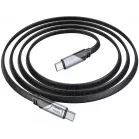 Кабель Hoco U119 Machine 60W charging data cable Type-C to Ty 05021 USB Type-C (m)-USB Type-C (m) 1.2м черный плоский