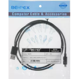 Кабель 2A Square Connector USB (m)-micro USB (m) 1м черный