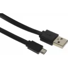 Кабель Buro BHP MICROUSB 1M FLAT USB (m)-micro USB (m) 1м черный плоский