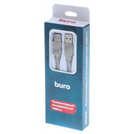 Кабель Buro BHP RET USB_AF18 USB A(m) USB A(f) 1.8м серый блистер
