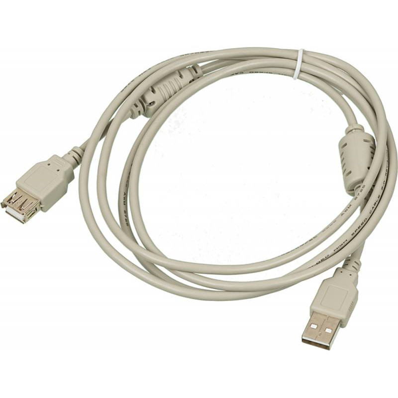 Кабель-удлинитель USB2.0-AM-AF-1.8M-MG USB A(m) USB A(f) 1.8м феррит.кольца серый
