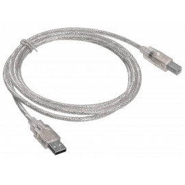 Кабель Buro USB A(m) USB B(m) 1.8м (USB2.0-AM/BM-Trans) прозрачный