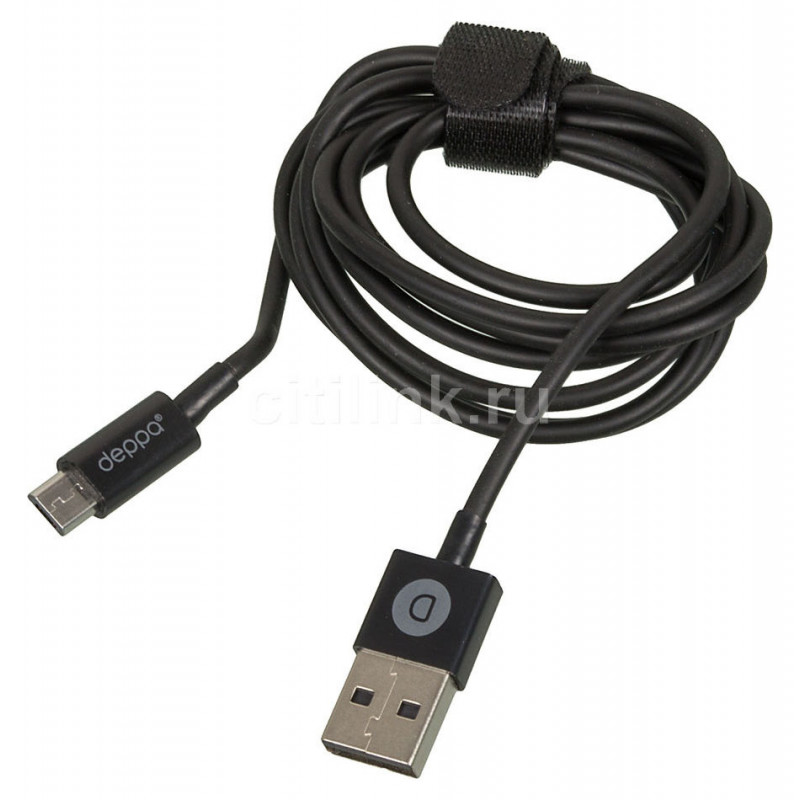 Кабель Deppa 72103 USB (m)-micro USB (m) 1.2м черный