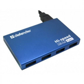 Defender Разветвитель SEPTIMA SLIM USB2.0 - 7 портов, + блок питания DC 5В...2А, + кабель USB 2.0 A(M) - MiniB (M) - 1м