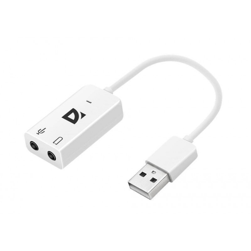 Defender Кабель-переходник / Аудиовход: 2 x 3.5 мм jack/ Аудиовыход: USB / встроенная звуковая карта.