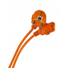 Кабель компьютер --> розетка 220V (угловая Евровилка) <VDE> 3G0,75mm2 VCOM {CE021-O} 1,8m, ОРАНЖЕВЫЙ