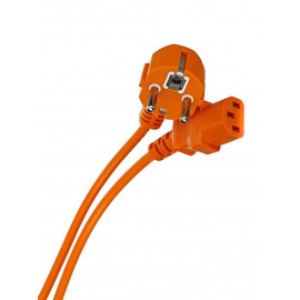 Кабель компьютер --> розетка 220V (угловая Евровилка) <VDE> 3G0,75mm2 VCOM {CE021-O} 1,8m, ОРАНЖЕВЫЙ