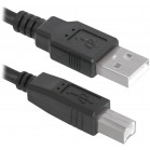 Defender Кабель USB 2.0 (AM) - USB 2.0 (BM), для периферийных устройств (принтеры и другие), чёрный, 3м.