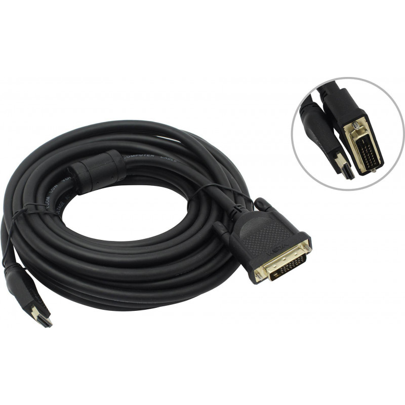 Кабель HDMI AM/DVI(24+1)M, 7.5м, CU, 1080P@60Hz, 2F, VCOM <CG484GD-7.5M>