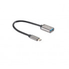 Кабель-адаптер  Type-Cm --> USB 3.0 Af , OTG, 1,5A , 5,0Gbps , Alum grey 0,2m Telecom (TC409M)
