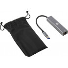 Переходник USB 3.0 -->RJ-45 1000Mbps+3 USB3.0, Aluminum Shell, 0.2м VCOM <DH312A>  