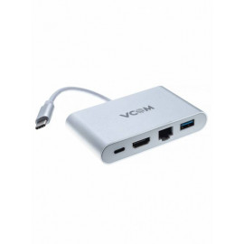 Кабель-адаптер USB3.1 Type-CM-->HDMI+USB3.0+RJ45+PD charging  VCOM <CU455>