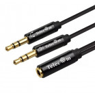 Кабель-адаптер  2*3.5ST(M)/3.5 ST(F), 0.2м, Telecom PRO 