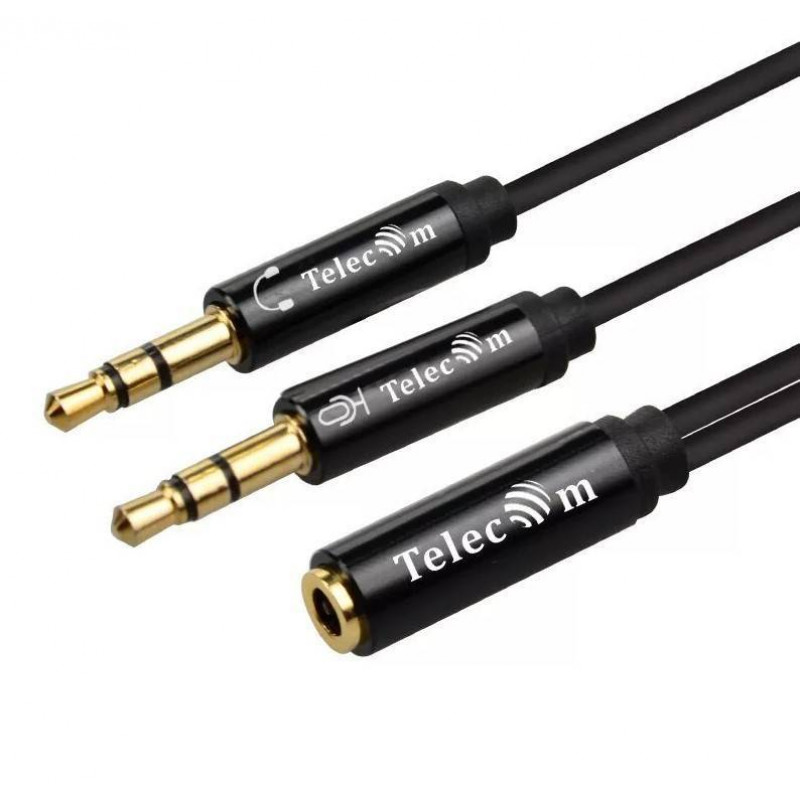 Кабель-адаптер  2*3.5ST(M)/3.5 ST(F), 0.2м, Telecom PRO 