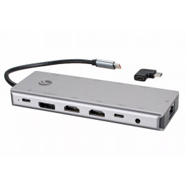 Адаптер TypeC -->(2HDMI+DP)4K*60Hz+3USB3.0+TC+USB2.0+RJ45+SD+TF+PD+audio+TCадаптер, VCOM <4706>
